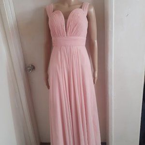 CINDERELLA PINK BLUSH FIT AND FARE LONG GOWN CHIFFON TYPE SIZE US 6